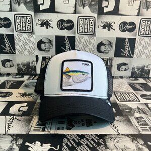 Authentic Goorin Bros Prestuna Fish "Tuna" Black White Hat (NWT)